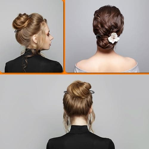BEoffer French Hair Pin 3PCS Metal Hair Pins for Women Elegant French Twists, Buns and Updos with No Hair Damage, U-shaped French Pin Great Hold and Comfortable Keeps Hair in Place (Gold Black Silver) thumbnail 4
