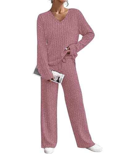 TIYOMI Plus Size Suits For Women 2 Piece Outfits Sweater Top & Wide Leg Pants XL-5XL - Image 1