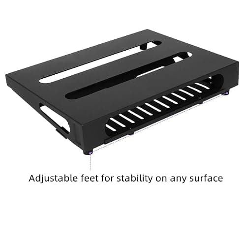 SOYAN 14" x 10.6" Guitar Pedal Board with Power Supply Tray, Carry Bag & Mounting Tapes Included (Black, SPB-14S) thumbnail 5