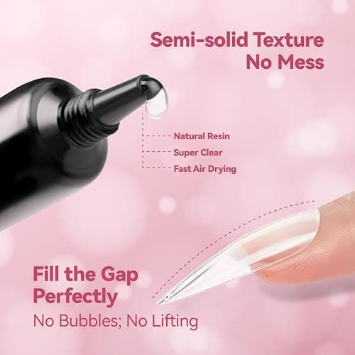 Makartt New Super Strong Semi Solid Nail Glue, Upgraded Hema-Free Nail Glue for Press On Nails, No UV/Led Lamp Needed, Quick Drying 20s, Fake Tips Adhesion, Nail Glues DIY Home Salon Manicure 10ml thumbnail 6