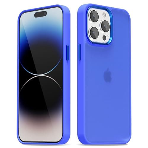 oakxco for iPhone 14 Pro Case Matte Clear, Translucent 14 Pro Phone Case, Anti-Fingerprint Frosted Hard Plastic & Soft Silicone Bumper, Slim Thin Smooth Cover for Men Women, Royal Blue - Royal Blue - 14 Pro - Image 1
