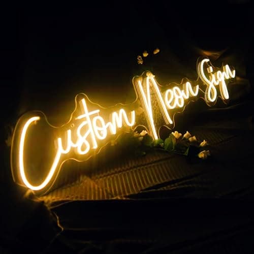 Neonapm Custom Neon Signs - Aesthetic Personalized Neon Light Sign for Wedding Backdrop, Outdoor Custom Led Sign for Room Decor, Home Decor, Business Logo, IP67 Waterproof (Optional 10" to 60") - Image 1