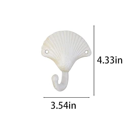 Cast Iron Wall Hooks Set of 3, Coastal Beach Towel Hooks for Bathroom | Durable cast iron wall hooks with coastal design for hanging towels, coats, and hats, adding seaside style to your home. thumbnail 5