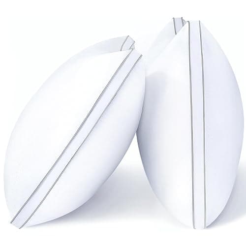 viewstar Pillows Queen Size 2 Pack, Firm Support Gusseted Bedding, White | Down Alternative, Fluffy Plump Fill, Hotel Quality, Oeko-Tex Certified, Machine Washable, for Side Back or Stomach Sleepers - Image 1