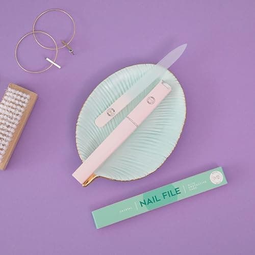 Malva Belle Crystal Glass Nail File for Women - Best Nail File with Travel Case - Reusable File for Natural Nails, Gel & Manicure - Professional Nail Shaper, Czech Glass - Pastel Pink (3mm) thumbnail 6