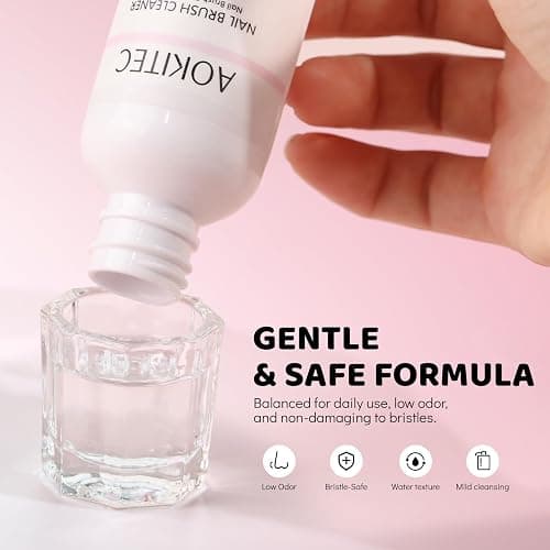 Aokitec Acrylic Nail Brush Cleaner: 60 ml Acrylic Brush Monomer Liquid Cleaner Castor Oil Nail Brush Cleaner Conditioner Restorer, Effective Cleaning & Care for Nail Techs and DIY thumbnail 7
