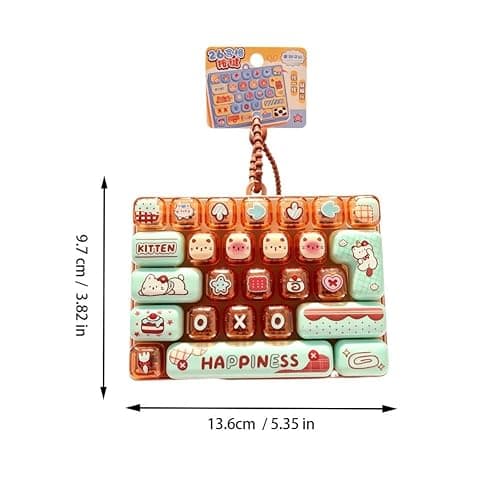 26-Key Cute Cartoon Clicky Keyboard Fidget Toy Keychain Stress Relief Keycap Clicker with Sensory Buttons Keyring Bag Pendant thumbnail 9