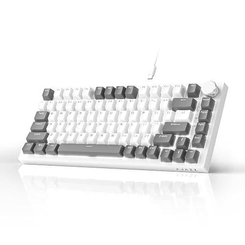Ajazz AK820 75% Wired Mechanical Gaming Keyboard with Volume Knob, Creamy Quiet Custom Gasket Mounted Keyboard, Hot Swappable 3/5 Pin, Single Light, PBT Keycaps for PC Mac Gamer - Image 1