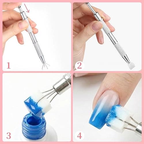 EWVVSS 500-Piece Nail Sponges Mini Disposable Nail Sponges for Ombre & Gradient Nail Art with Picker Tool & Storage Box, Sponge Cubes for Gel Polish Blending, Home and Salon Manicure Supplies thumbnail 6