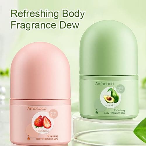 Amococo 2Packs Roll-on Deodorant for Women and Men, Long-lasting Underarm Odor & Dryness Protection, Body Deodorant with Glycerin and Shea Butter&Strawberry, Travel Size, 2.7 fl oz thumbnail 5