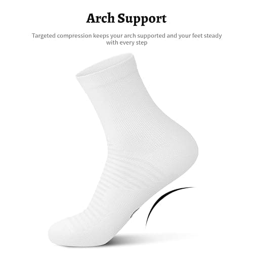 Compression Running Ankle Socks for Men and Women (6 Pairs), Quarter Athletic Socks for Running, Cycling, Golf, Work thumbnail 5