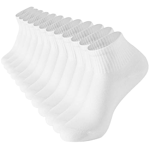 Ndoobiy 6 Pairs White Ankle Socks Womens Socks Cotton Soft Breathable Athletic Socks - Image 1