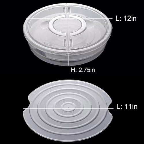 12inch 2 Pack Food Storage Container with Lid and Handle, Reusable 2 Compartments Pizza Slice Storage Container, Round Pie Carrier Leftover Pizza Keeper for Food Cake Cheesecake Tortilla Pastry thumbnail 3