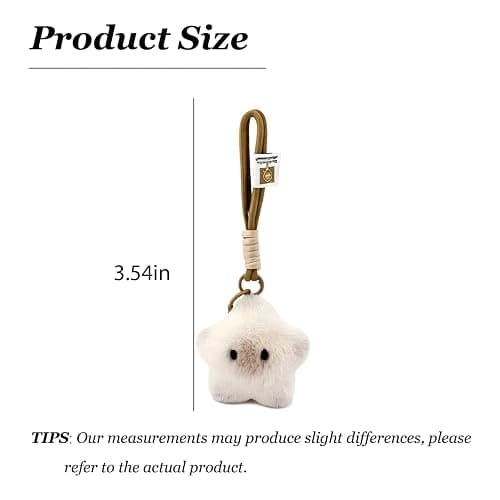 Hoheng Cute Plush Keychain Plush Purse Charms for Handbags Cute Fuzzy Keychain Soft Cloud Bag Charm White Jewelry Gifts thumbnail 6