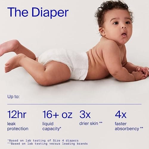 Coterie Baby Wipes + Diapers Kit, Size 1 (198 Count) & Size Newborn Diapers (93 Count), 4 Pack (224) Wipes with 99% Water, Plant Based Materials, Hypoallergenic for Sensitive Skin, Baby Essentials - Size 1 (198 Count) + NB (93 count) + Wipes (4 Pack) thumbnail 4