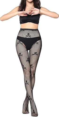SAFSOU Black tights for women, plus size fishnet stockings,fishnets tights for women Halloween thumbnail 2
