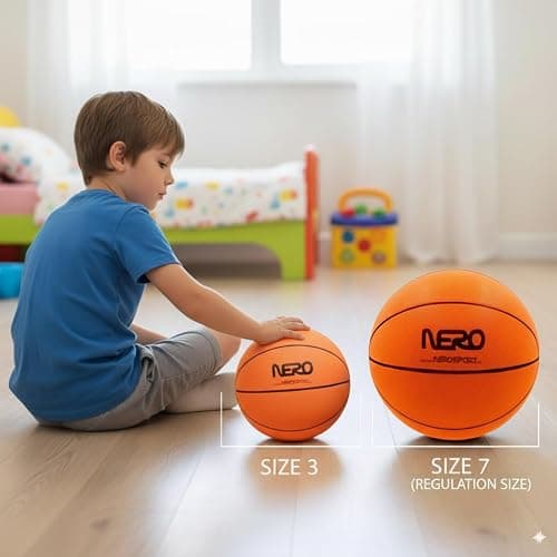 NERO SPORT Ninja Silent Basketball- Soft Foam Indoor Hoop Play | Soundless Ball for Quiet Dribbling and Indoor Training thumbnail 3