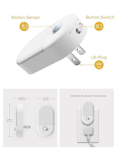 L LOHAS LED Motion Sensor Night Light, Motion Activated Night Light, 4Pack, 3000K Warm White, Night Lights Plug into Wall Motion Sensor, 30/60LM Adjustable Brightness, for Kids Adults Bathroom Kitchen thumbnail 5