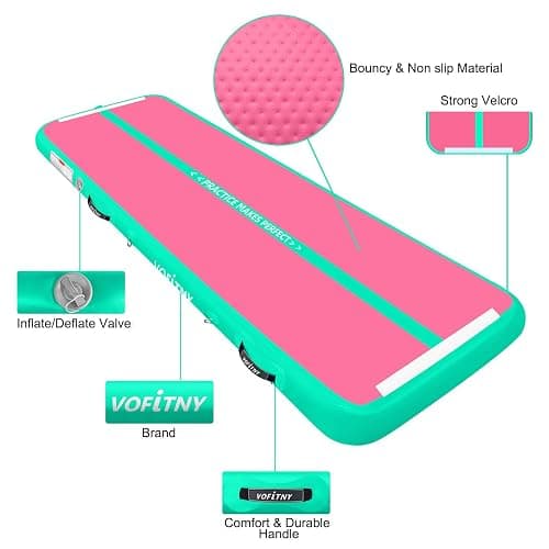 VOFiTNY Inflatable Gymnastics Air mat Tumbling Track with Air Barrel Octagon Mat with Pump for Home/Gym thumbnail 6