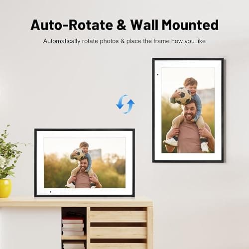 Digital Photo Frame 10.1 Inch WiFi Digital Picture Frame IPS HD Touch Screen Smart Cloud Photo Frame with 32GB Storage, Auto-Rotate, Easy Setup to Share Photos or Videos Remotely via AiMOR APP (Black) thumbnail 6