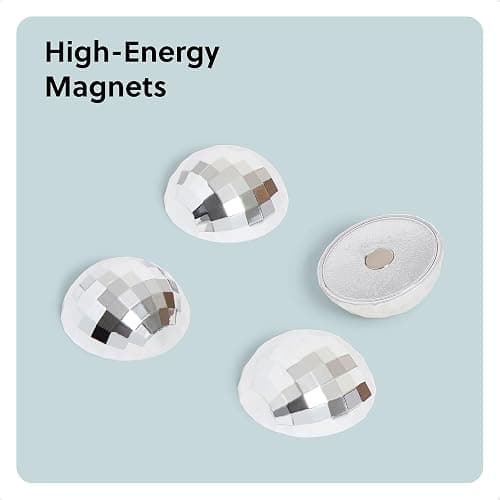 U Brands Locker Magnets, Set of 4 Disco Ball Magnets, Cute Fridge Magnets thumbnail 6