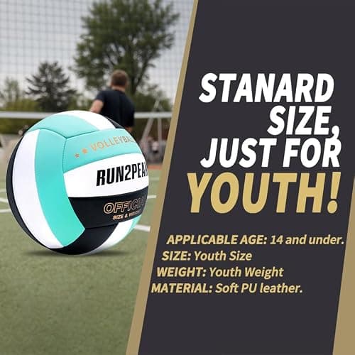 RUN2PEAK Soft Volleyball Ball Official Size 5 Volleyballs for Indoor Outdoor Beach Pool Game Play for Teen Beginner Recreational Team Professional PU Leather Training Practice Volley Balls thumbnail 4