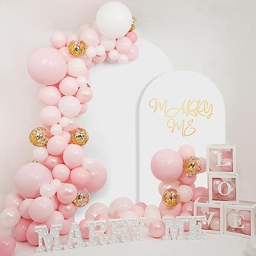 SuuWoee Wedding Arch Backdrop Stand Set of 2 With White Cover (7.2FT+6FT) | Metal Arch Balloon Stand,Gold Arched For Birthday,Party,Baby Shower,Anniversary,Event Decor,Easy To Assemble,Sturdy,Durable thumbnail 8