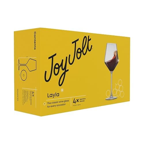JoyJolt Layla Italian Red Wine Glasses, Set of 4, 17 oz Clear – Made in Europe thumbnail 8