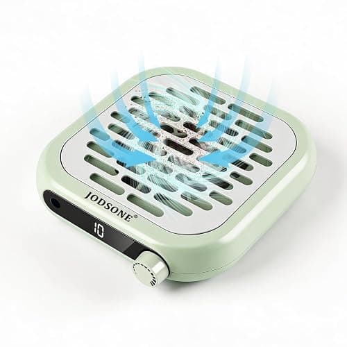 JODSONE Mini Nail Dust Collector PocketSized 6000RPM Powerful Suction Portable Nail Salon with 30 Filters Green - Image 1