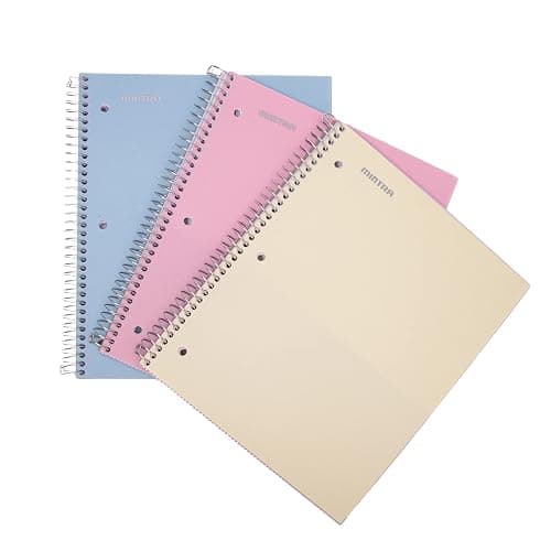 Mintra Office Durable Spiral Notebooks, 1 Subject, (Spring Pink, Sun Yellow, Arctic Ice, College Ruled 3pk) - Spring Pink, Sun Yellow, Arctic Ice - College Ruled 3pk thumbnail 2