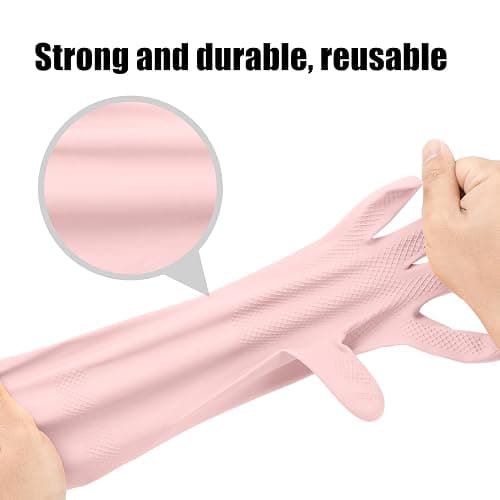 IUCGE Rubber Gloves for Household, Dishwashing Gloves for Kitchen, Reusable thumbnail 7