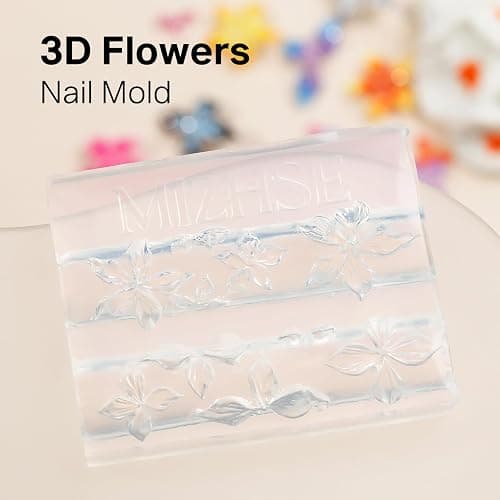 MIZHSE 3D Nail Molds for Nail Art, 1PC Silicone 3D Flower Charm Nail Molds for 3D Sculpting Molding Gel Nail Desgin Home DIY Manicure thumbnail 4