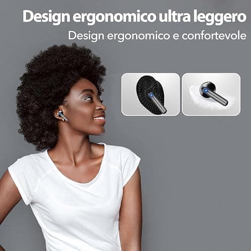 JBES Cuffie Bluetooth, Auricolari Bluetooth 5.4 In Ear Stereo con 4 Microfono ENC, 60 Ore Cuffiette Wireless Cancellazione Rumore, IP5 Auricolare per iPhone e Androide, Earbuds (Mulit Nero) thumbnail 5