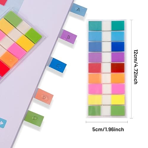 Golcellia Writable Sticky Tabs, 900 Pcs Transparent Sticky Page Marker Tabs for Document Organization, Teacher Supplies, Study Aids, Office Supplies, Colorful Tabs thumbnail 3