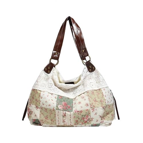 Hobo Bag for Women Vintage Bag Cottagecore Lace Tote Bag Hobo Tote Handbag - Image 1