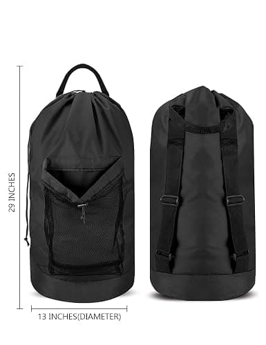 115L Large Capacity Laundry Backpack (29" H × 13" Dia) – Waterproof Heavy Duty Laundry Bag with Shoulder Straps, Perfect for College Dorm & Apartment Use thumbnail 3