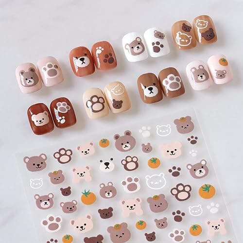 Cute Brown Nail Stickers  thumbnail 4