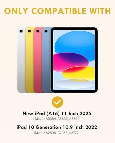 MoKo for iPad (A16) 11th Generation Case with Keyboard 11 inch 2025, iPad 10th Generation 10.9 inch Case with Pencil Holder, Multi-Angle Detachable Bluetooth Keyboard, White thumbnail 2