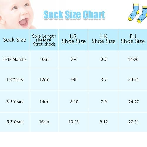 Yafane 12 Paar Baby Socken Stoppersocken Baumwolle Krabbelsocken ABS Kinder Socken Rutschfeste für 0-7 Jahre Kleinkinder Jungen Mädchen - 5-7 Jahre - Mehrfarbig C thumbnail 4