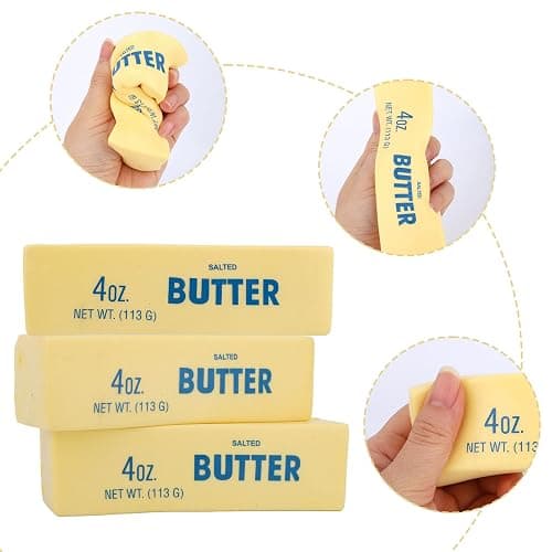 3pcs Butter Stick Squishy Toys, Ultra Soft Slow Rising Food Shaped Squeeze Fidget Toys for Anxiety Relaxation Perfect for Kids & Adults Party Favors & Birthday Gifts thumbnail 4