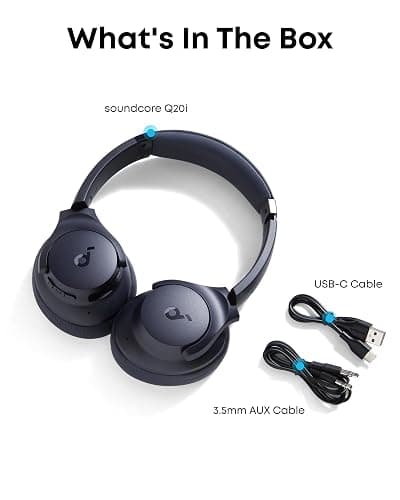 Soundcore by Anker Q20i Hybrid Active Noise Cancelling Headphones, Wireless Over-Ear Bluetooth, 40H Long ANC Playtime, Hi-Res Audio, Big Bass, Customize via an App, Transparency Mode thumbnail 8