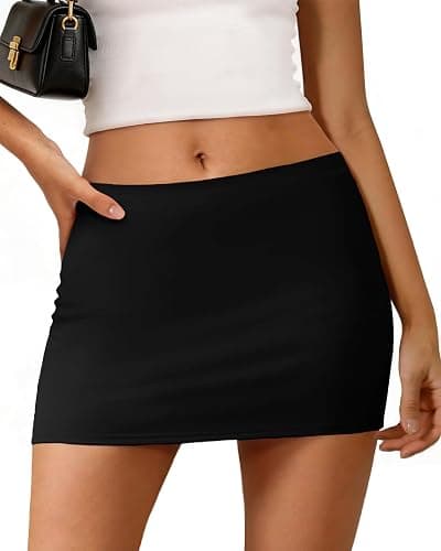 DLOODA Mini Skirts for Women, Micro Skorts with Shorts Underneath Stretchy Going Out Casual Wear - Image 1