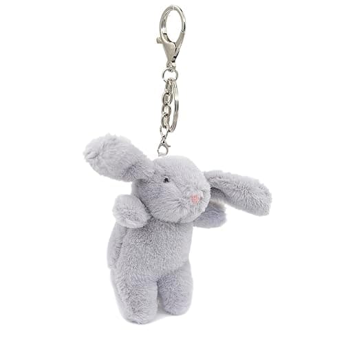 Miokkley Cute Bunny Plush Keychain for Backpack, 3.5" Inch Mini Rabbit Keychain Purse Charm Pendant Gift for Women - Image 1