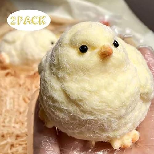 Taba Squishy Chick, 2pack Handmade Taba Squishy Kit, Stress Relief Toys,Fufu Squishy Chicken for Adults Gift thumbnail 6