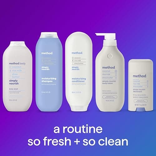Method Body Lotion, Simply Nourish, Coconut, Rice Milk + Shea Butter notes, 24 Hours of Moisture 14 oz thumbnail 8