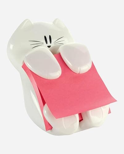 Post-it Note Dispenser, White Cat Design, 1 Dispenser, 1 Pad, 45 Sheets | Sticky Notes Holder for Desk, Classroom or Office Supplies thumbnail 11
