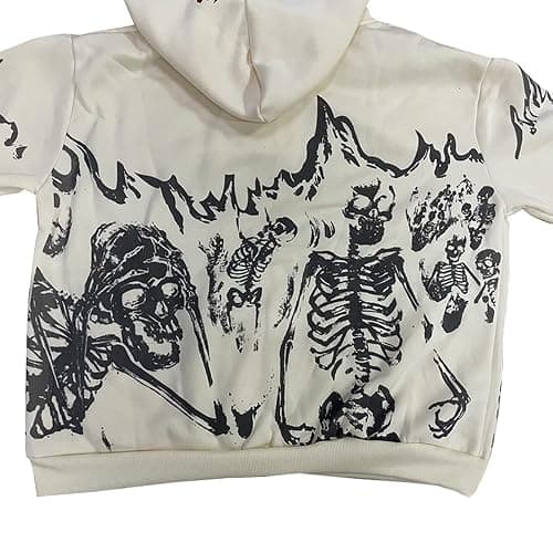 2023 Punk Jackets Streetwear Goth Oversized Zip Up Hoodie Men Women Rhinestone Y2K Spider Skeleton Hoodies thumbnail 6