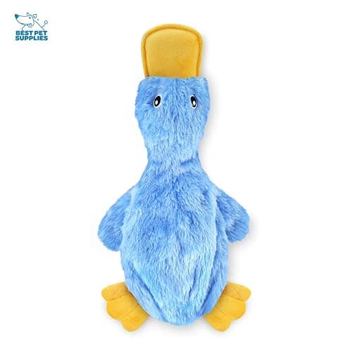 Best Pet Supplies Interactive Squeaky Dog Chew Toy, Ideal Dog Toys for Chewers, Small, Medium & Large Dogs, and Fetch Lovers - Crinkle Duck (Blue), Large thumbnail 2