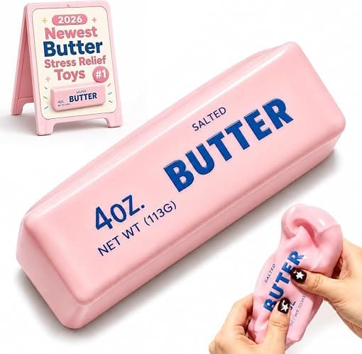 Crunchy Butter Squishy Asmr Bead Filled, Slow Rising Squeeze (Pink Butter A | 4oz Squeeze Stress Butter Stick Squishies Slow Rising Squeeze Portable Rebound Calming Anxiety Relief Tool for Adults - Image 1
