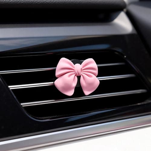 CasaPopz 6 pcs Pink Bow Car Air Vent Clips Coquette Cute Girly Car Decor Accessories Interior Aesthetic Decorations Charm Stuff for Women Girl thumbnail 2
